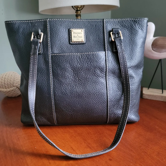 Dooney & Bourke Lexington Small Pebble Grain Leather Shopper in Black - Picture 2 of 16